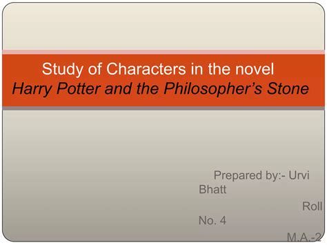Study of characters in harry potter and the philosopher's stone | PPTX