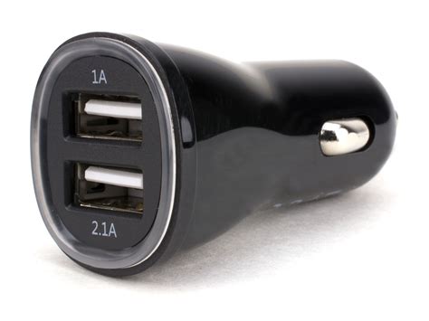 Car Charger 2 USB Ports, Black at Cables N More