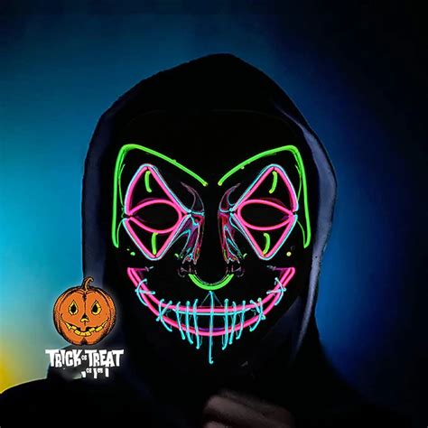 Halloween Neon Mask Led Mask Masque Masquerade Party Masks Light Glow ...