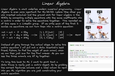 linear algebra for machine learning