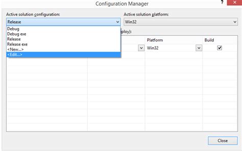 Image result for Visual Studio Configuration Manager Settings