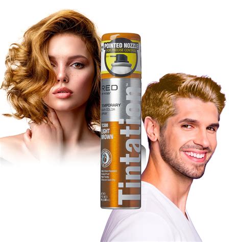 RED BY KISS TINTATION TEMPORARY HAIR COLOR SPRAY LIGHT BROWN TCS08 ...