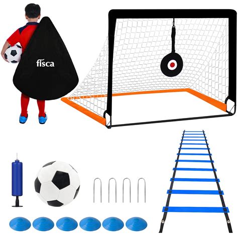 Fisca Kids Soccer Goals 4'x3', Portable Foldable Soccer Trainer Kit ...