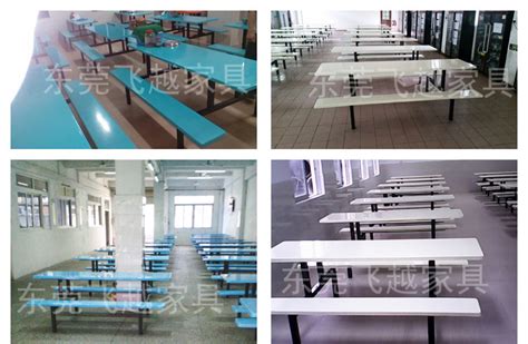 广东玻璃钢餐桌椅 学校学生饭堂桌椅 员工工厂餐桌 食堂桌椅连体-阿里巴巴