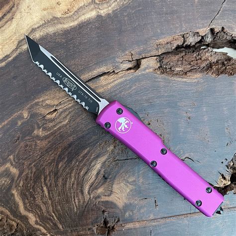 Microtech UTX-70 T/E Violet Full Serrated 149-3VI | American Edge Knives
