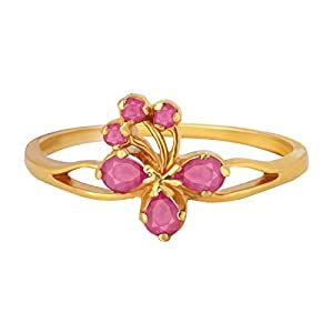 Joyalukkas 22k (916) Yellow Gold and Ruby Ring for Girls : Amazon.in ...