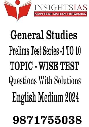 Buy UPSC Insights ias prelims test series 2024 ( 1 to 10 Questions With ...