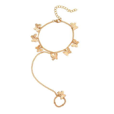 Buy Shining Diva Fashion Gold Plated Stylish Ring Bracelet for Women ...