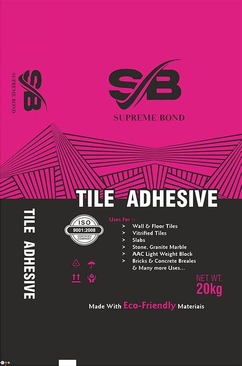 SUPREME BOND TILE ADHESIVE,GREY (GRADE- 45 GRADE) (GOLD) | 20 KG BAG ...