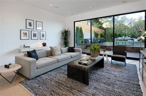 Modern Living Room with Floor-to-Ceiling Sliding Glass Doors