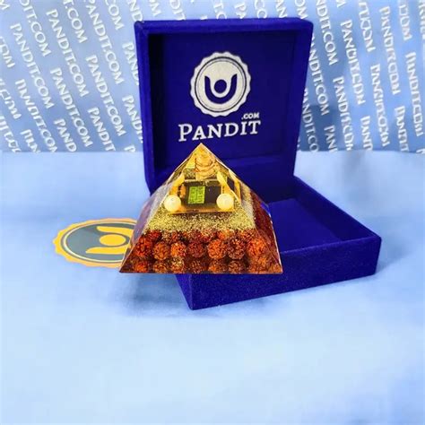 Sukh Samriddhi Pyramid Yantra with 5 Mukhi Beads - Pandit.com