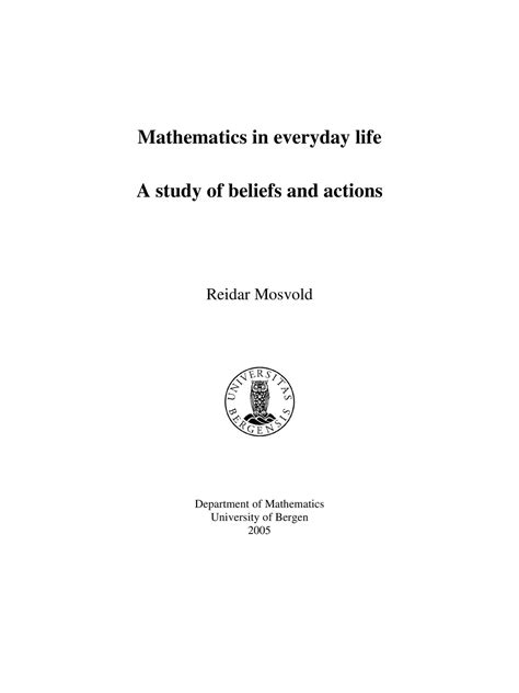 Importance of Mathematics in Daily Life PDF - InstaPDF