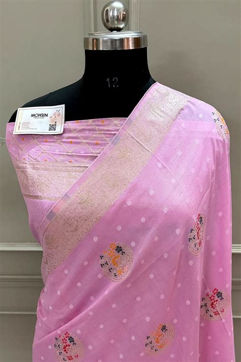 Baby Pink Cotton Silk Banarasi Saree – Mohsin Textiles