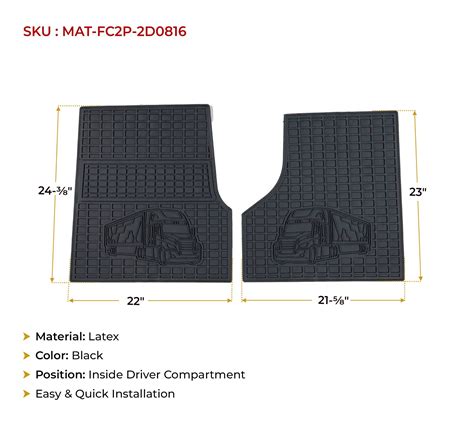 Semi Truck Floor Mats Fits Freightliner Cascadia 113 & 125 (2008-2020 ...