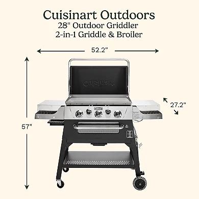 Cuisinart 28-in. Outdoor 2-in-1 Griddle & Broiler