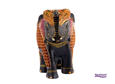 Wooden Elephant Undercut Coloured - Wooden - Handicrafts