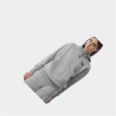 The North Face Hoodie Outlet India - Light Grey Women Oversized Essential