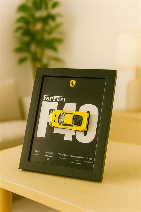Ferrari F40 3d Hotwheels Car frame | Hot Wheels Diecast Display Frame ...