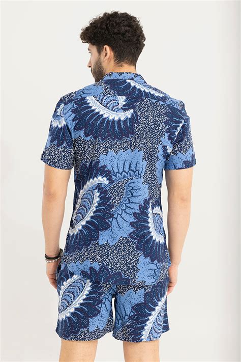 Buy Men's Winger Print Blue Co-Ords Online | SNITCH