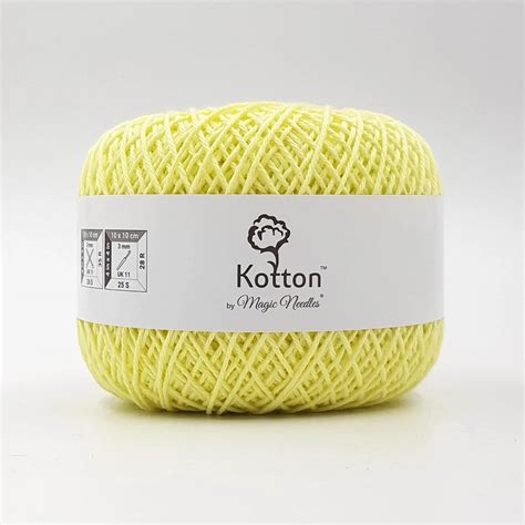 Cotton Yarn by Kotton 4 ply - Lemon Yellow 20