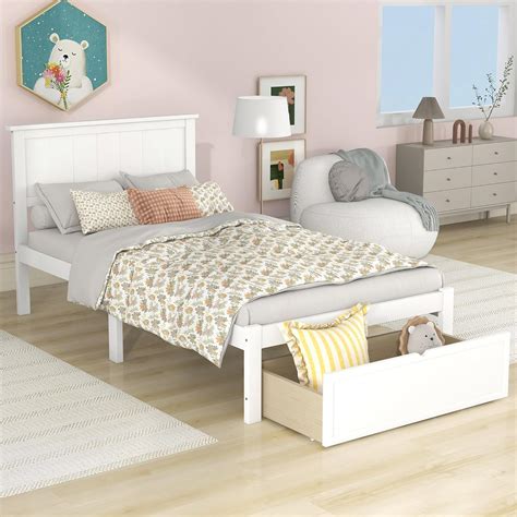 Amazon.com: Twin Bed Frame with Headboard and Storage Drawers, Kids ...