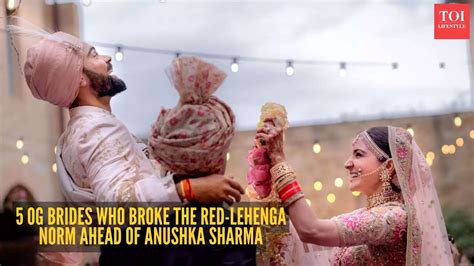 5 OG celeb brides who ditched red lehenga before Anushka Sharma made it ...