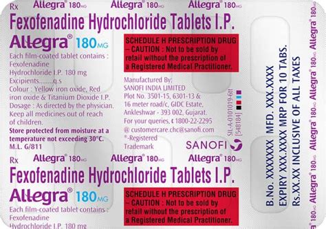 Allegra 180mg Tablet: Uses, Side Effects, Price, Dosage & More Info ...