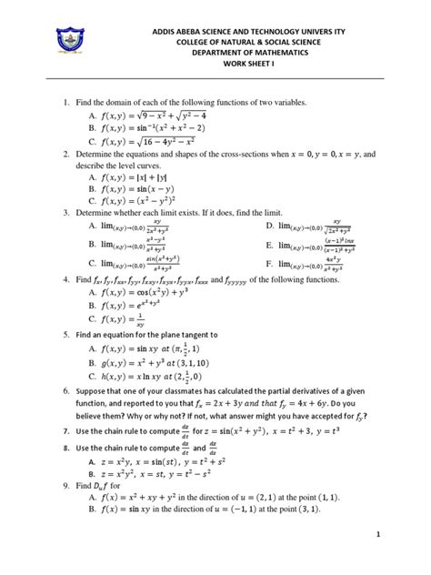Image result for Function of Several Variables Exercises