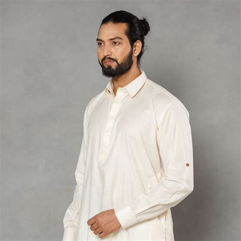 Buy Linen Viscose Plain Men Long Pathani Kurta Online at iTokri.com