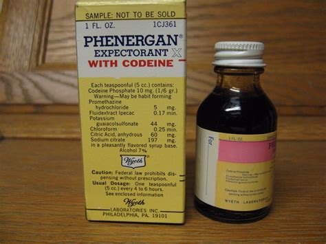 Vintage Codeine Phenergan Expectorant With Codeine 1 oz Glass Bottle | #1797088504