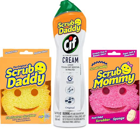 Amazon.com: Scrub Daddy Sponges + Scrub Mommy + Cif All Purpose Cleaner ...