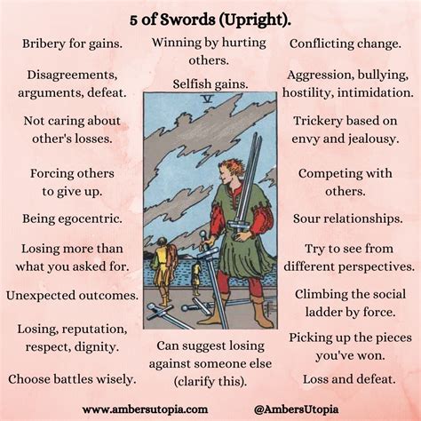 5 of swords upright suit of swords tarot card meanings – Artofit