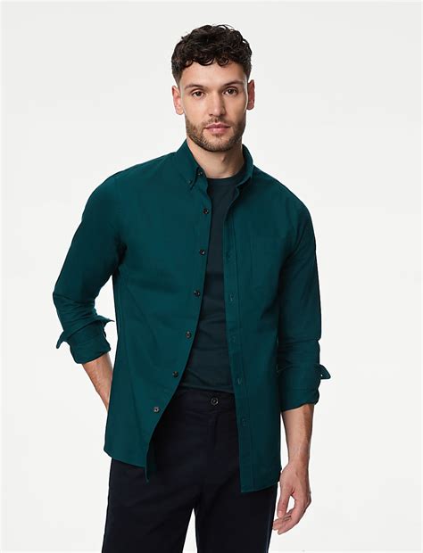 Buy Easy Iron Pure Cotton Oxford Shirt at Marks & Spencer