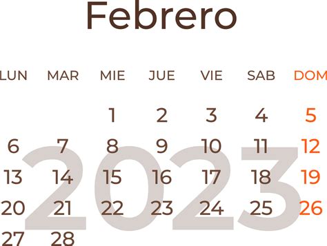 February In Spanish