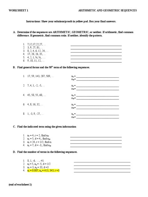 Image result for Sequences Worksheet