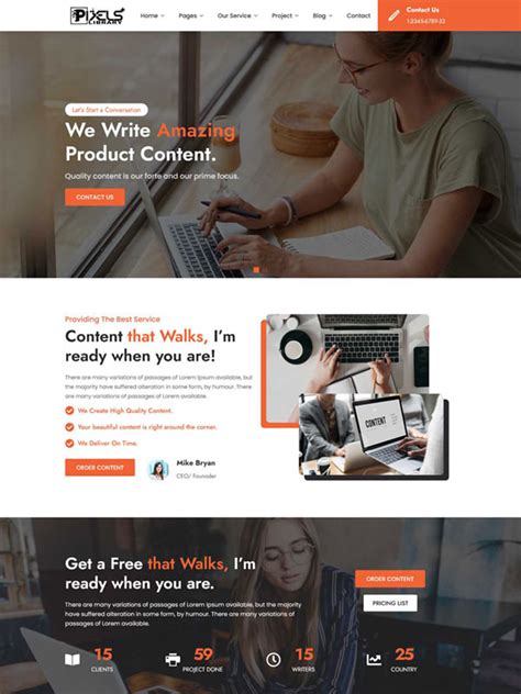 Image result for Content Writing Web Templates