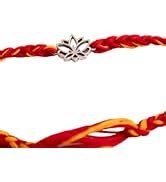 Shyle 925 Solid Sterling Silver Rakhi,Anvaya Shiva Trishul Moli Rakhi ...