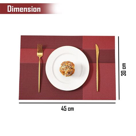 Ruby Red PVC Dining Placemats With Matching Runner | HOKIPO – HOKIPO ...