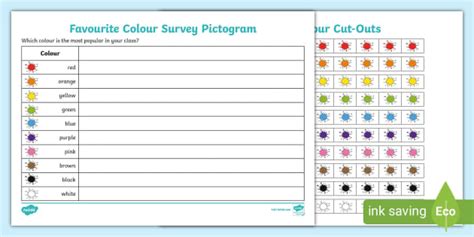 Favourite Colour Pictogram Worksheet - (teacher made)
