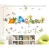 Decals Design 'Happy Cute Elephant Monkey Cartoon Animals' Wall Sticker ...