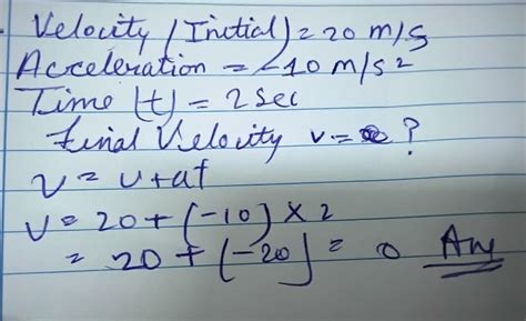 31. An object is moving with a velocity of 5 m/s in a particular ...