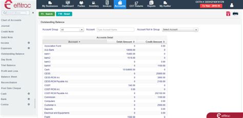Outstanding Balance in GST Software | User Manual - effitrac