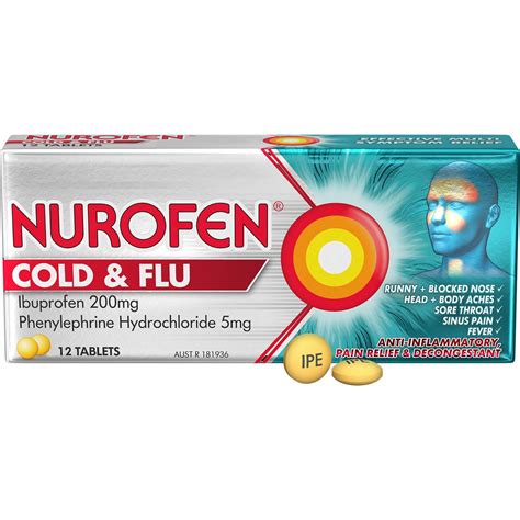 Nurofen Cold And Flu Multi-symptom Relief Tablets 200mg Ibuprofen 12 ...