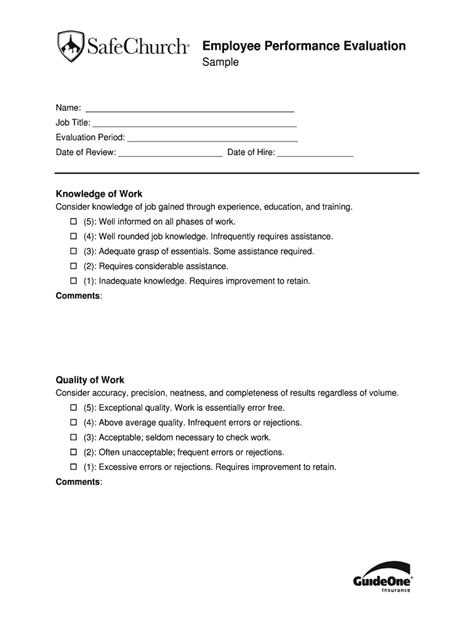 Fillable Online Employee bPerformance Evaluationb - SafeChurch Fax ...