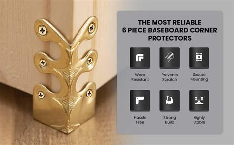 Buy HASTHIP® 6Pcs Baseboard Corner Protectors, Rustic Vintage Metal ...