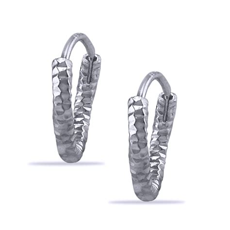 Taraash 925 Sterling Silver Texture Hoop For Girls
