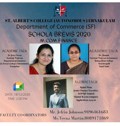 Inauguration of M.Com (SF) – St. Albert's College (Autonomous), Kochi ...