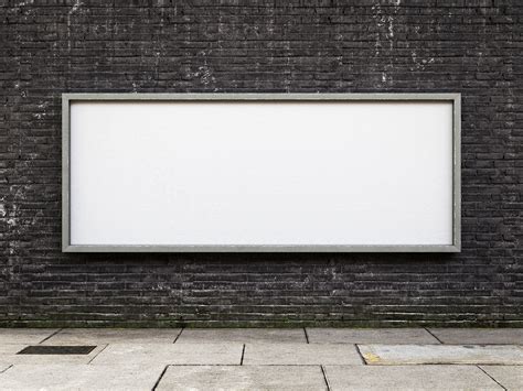 Front View of Wall Billboard Mockup on Damaged Brick wall Free Download ...