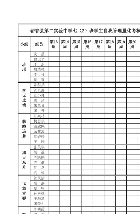 小组学习量化考核表_文档下载