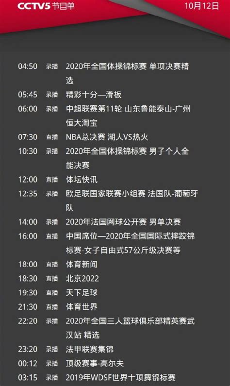 央视今日节目单，CCTV5直播女排上海PK恒大，5+CBA-搜狐大视野-搜狐新闻